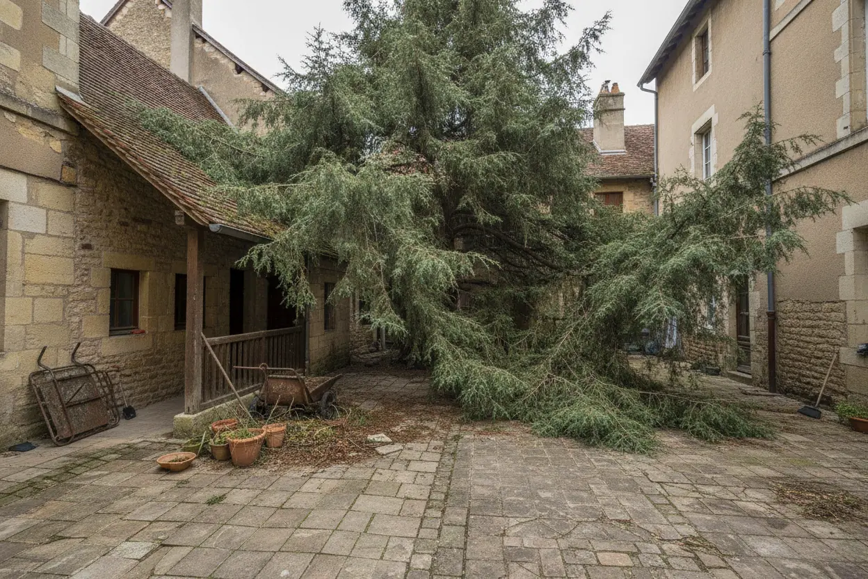Cèdre trop proche d'une toiture à Dijon